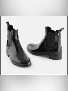Lemon Jelly Women’s ComfyBlack Gloss Chelsea Rain Boots